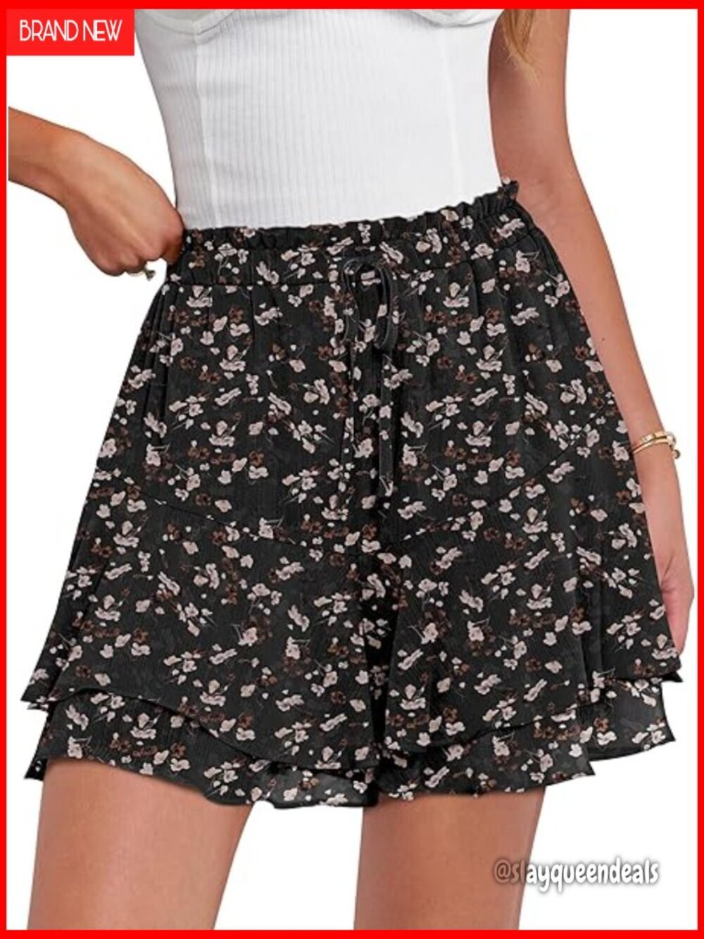 Women's Flowy Skorts with Elastic Waist for Summer Casual Wear